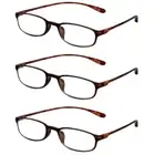 Calabria 718 Flexie Oval Reading Glasses +1.00 Tortoise (3pack) Men/Women Bendab
