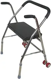 Walker Walker,Lightweight Folding 2 Wheeled Walker,Height Adjustable Travel Walker with Swivel Wheels for Seniors Little Surprise