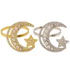 6 Pack Moon and Star Napkin Rings Festival Serviette Holder Napkin Buckles