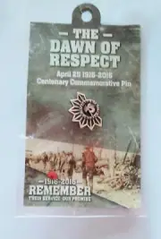 ANZAC Dawn of Respect April 25th 1916-2016 Centenary Pin On Card