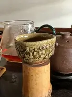 日本中古回流手作老柴燒樹皮紋粗陶茶杯