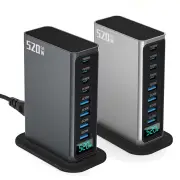 [GaN Tech] Bakeey 520W 8-Port USB PD Charger 4USB-A+4USB-C PD QC SCP PPS Fast Charging Digital Desktop Charging Station