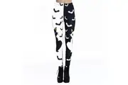 Cat Bat Printed Leggings Gothic Black White Pants Women Women Leggings