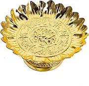 FELTECHELECTR Lotus Shaped Offering Plate Elegant Fruit Tray for Rituals and Home Use Vintage Design for Kitchen Counter Decoration and Attractive Tribute Dish