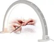 30 Inch LED Half Moon Light, 40W 2700K to 5600K Stepless Dimming Half Moon Nail Desk Lamp for Lash Extension Skincare Live Streaming White (AU Plug)