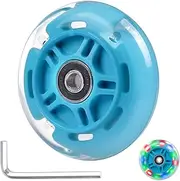 Gladeer 1-Pack 80mm Light Up Scooter Wheel Rear Colorful Led Flashing Replacement Wheel for 3-Wheeled Kid Scooter (Blue)