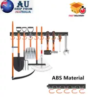 64" Wall Hook Hanger Sheds Garden Tool Storage Rack Mop Garages Broom Rack