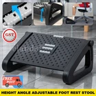 Height Angle Adjustable Foot Rest Stool Office Computer Desk Footrest Comfort
