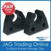 2 x RUBBER STORAGE CLIPS - Gaff/Net/Boat Hook/Paddle/Oar/Stern Anchor Light/Tube