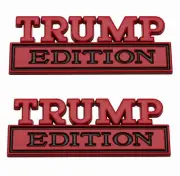 Pair Trump Edition Metal Badge 3D Decal Sticker Emblem (Red&black)