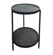 Indoor & Outdoor Side Coffee Table Round Storage Removable Top Tray Office Decor