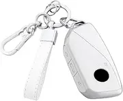 Key Fob Cover with Heavy-Duty Keychain for BMW 2023-2024, New Key Case Smart Remote Key Full Protector