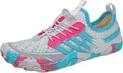 [TOSOFT] Adults Water Shoes Summer Waterproof Barefoot Shoes Quick Dry Beach Surf Swim Yoga Exercise Aqua Shoes Womens Mens(Pink,41)