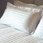 Jason Commercial Satin Stripe King Pillow Case Tailored Easy Care 50x90cm White
