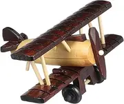 Ciieeo Wooden Vintage Airplane Model Decor Retro Desktop Plane Sculpture Chic Wood Craft for Home Decoration Unique Ornament Lightweight and Design