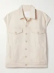 [Mother] Mother - The Drifter Denim Vest - Cream - small small Cream