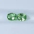0.79 ct BEST GRADE MINT GREEN / NATURAL TSAVORITE GREEN GARNET - Oval Pair Video