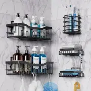 Shower Caddy Shelf Organizer Rack - 4 Pack Shower Caddy Shelf with Hooks, Wall-M