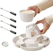 Fondue Maker Set - Cheese And Chocolate Fondue Pot, Electric Serving Set | Non Stick Fusion Bowl With Heat Control, Stainless Steel Forks, Appa