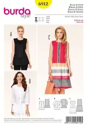 Burda 6912 Misses blouse and dress size 8 to 20 sewing pattern