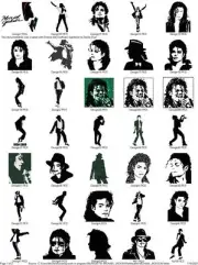 50 MICHAEL JACKSON SILHOUETTES EMBROIDERY MACHINE DESIGNS PES HUS JEF DST ON USB