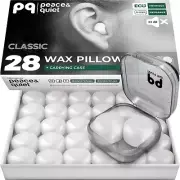 PQ Wax Ear Plugs - 28 Silicone Earplugs for Sleep & Swimming Comfort