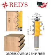 REDS Y80893-8 - Triple Bead 3/16" Rad Column Trim Molding Router Bit 1/2" Shank
