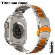 For Apple Watch Ultra 2/1 Band 49mm Titanium Metal Strap Series 9 8 7 SE 6 5 4 3