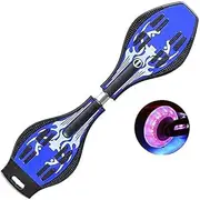 Heavy Quality Wave Board with 360 Degree Rotating Lights On Wheels and Anti Slip Concaved Platform for Adults Ages 6 up, Multicolour Metal;Polyurethane;Urethane uk