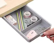 Fulenyi Desk Drawer Attachment - Attachable Under Desk Storage Drawer | -Adhesive Table Concealed Organiser Slide Out Storage Desktop Tray