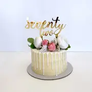 Acrylic Gold 'seventy two' Birthday Cake Topper