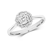 0.45ct Diamond Illusion Solitaire Ring Sizes J-Q