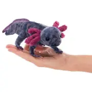 NEW PLUSH SOFT TOY Folkmanis 3208 Black Axolotl Finger Puppet