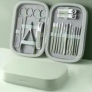 18 IN 1 Professional Stainless Steel Nail Clipper Travel Grooming Kit Manicure & Pedicure Set Personal Care Tools,18 pieces in set 02