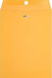 Business Source 28 Pound Heavy-Duty #90 Clasp Envelope - 9 x 12 Inches - Box of 100 (36663)