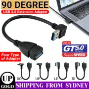 USB 3.0 Type A 90 Degree Left Right Angle Extension Cable Male to Female Adapter