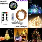 5-20M USB Powered Copper Wire LED String Fairy Lights Remote Control Home Decor