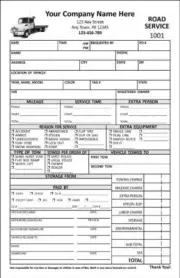500 Custom Towing Road Service Forms, 2 Part Carbonless / 5.5x8.5 / TMG015