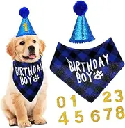 Generic 1 Set Dog Birthday Party Supplies Dog Party Hat Dog Birthday Hats Dog Hat Balloon Dog Costume Dog Birthday Bandana Puppy Birthday Decorations Pet Party Hats Cat Hats Blue Cloth