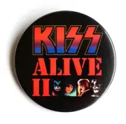 KISS ALIVE II 2 album cover Badge Button 57mm 2 1/4" Pin back 70s Gene Ace Paul