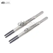 Tweezers Slide Lock & Pvc Rubber Coated Tips Non Marring Tweezer 6" (Set Of 2)