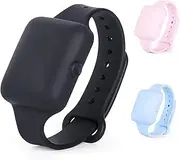 Wristband Hand Sanitizer Dispenser - Portable Hand Sanitizer Bracelet for Adults, Teens, Kids - Silicone, Refillable and Wearable - Sanitizing Gel, Lotion or Liquid Holder (Black)