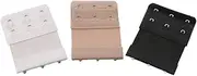 [OATIPHO] Elastic Bra Lingerie Extenders 3pcs Women's Bra Extender 3-hook Extension Straps Strap 3 Hook 2 Rows in Nude