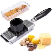 Ginger Grater Tool with Handle Lemon Zester with Catcher Premium Stainless St...