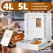 Automatic Pet Dog Cat Feeder Waterer Set 5L Water Dispenser 4L Food WiFi App