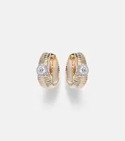 [Stone and Strand] Stone and Strand Disco 14kt gold huggies with diamonds One Size gold