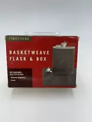 Sears Structure Basketweave Flask & Box 6oz. (177 Ml) Funnel