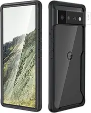 [ORETECH] Designed for Google Pixel 6 Pro Case with [2 x Camera Lens Protector] [Anti-Yellowing] for Google Pixel 6 Pro Shockproof Bumper Hard PC Back Clear Cover Case for Google Pixel 6 Pro Case-Black