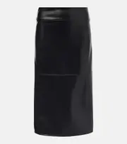['S Max Mara] 'S Max Mara Faux leather midi skirt UK 14 black