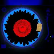 Sunflower Red Turntable Slipmat GLOW BLACKLIGHT 12 inch